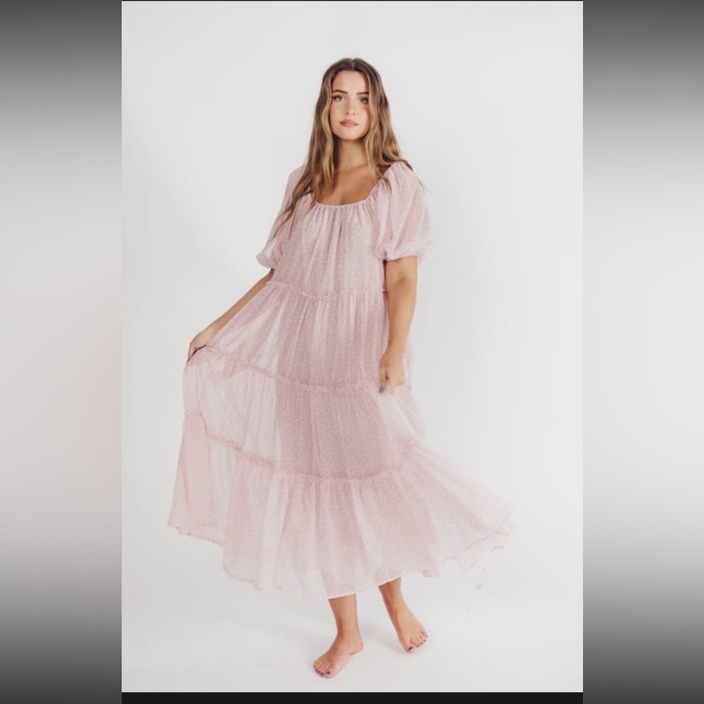 Worth Collective Eva puff sleeved maxi- maternity friendly